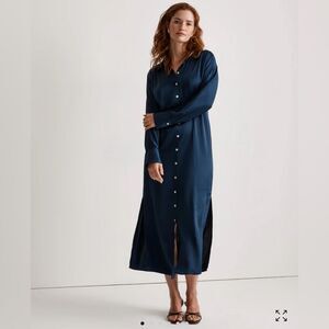 NWT Madewell Satin Button-Front Midi Shirtdress